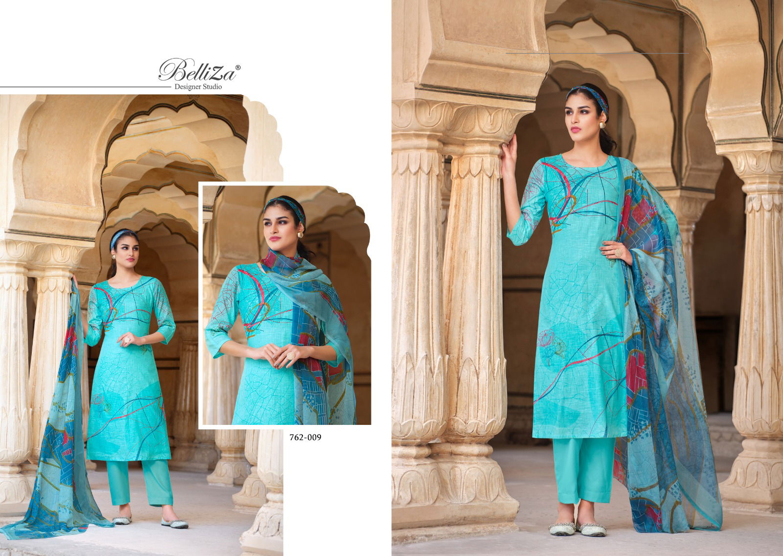 Meraki By Belliza Printed Cotton Dress Material Catalog